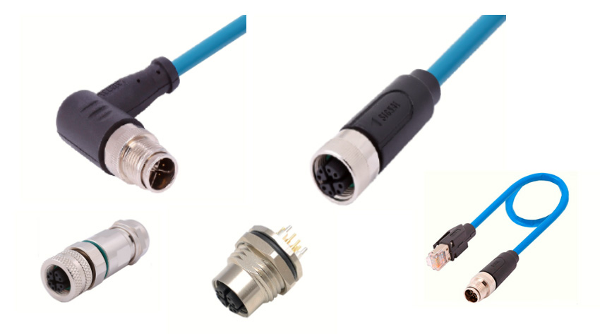 M12 Industrial Ethernet cable 8-pin X-coded male to RJ-45 plug molded