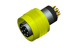 M12 female plastic screw molded connector