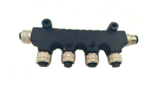 M12 T-type diverter 6-way adapter