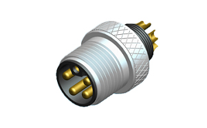 M12 5pin(芯）L 型公头大电流连接器